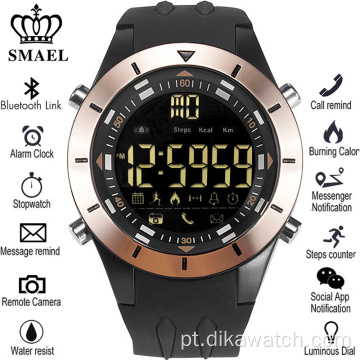 SMAEL Eletrônico WristWatch Luminous Masculino Bluetooth Clock